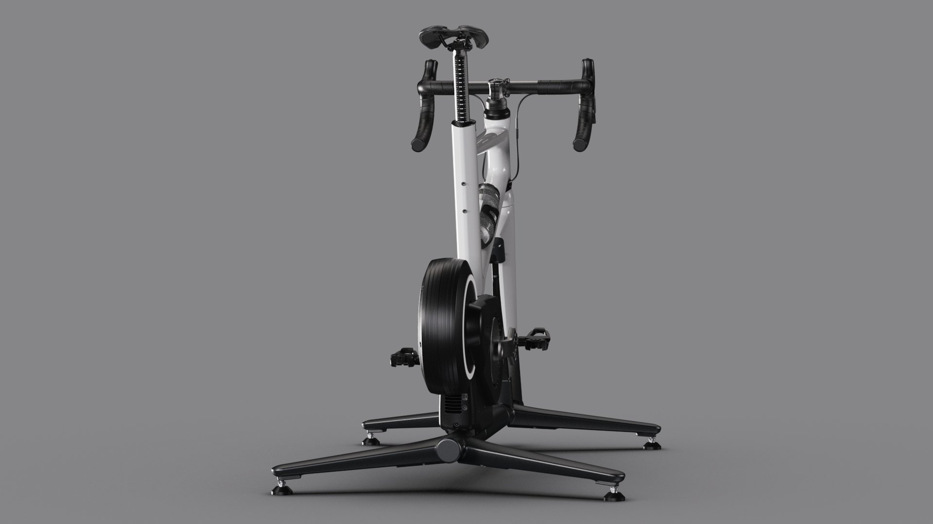 MUOV bike viewed head-on, showing the lean platform
