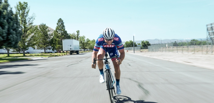 Still frame from the TrainerRoad video on bike lean and sprinting